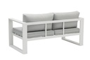 Sofa 2 plazas  Niland aluminio blanco y cojineria gris claro
