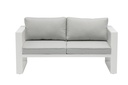 Sofa 2 plazas  Niland aluminio blanco y cojineria gris claro