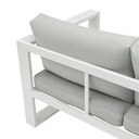 Sofa 2 plazas  Niland aluminio blanco y cojineria gris claro
