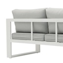 Sofa 2 plazas  Niland aluminio blanco y cojineria gris claro