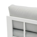 Modulo ampliacion Niland alu blanco y cojineria gris claro.