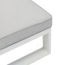 Modulo ampliacion Niland alu blanco y cojineria gris claro.