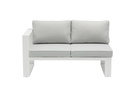 Modulo dos plazas Niland brazo izquierdo alu blanco y cojineria gris claro.