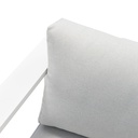 Modulo dos plazas Niland brazo izquierdo alu blanco y cojineria gris claro.