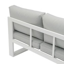 Modulo dos plazas Niland brazo izquierdo alu blanco y cojineria gris claro.