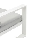 Modulo dos plazas Niland brazo izquierdo alu blanco y cojineria gris claro.