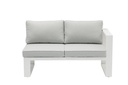 Modulo dos plazas Niland brazo derecho alu blanco y cojineria gris claro.