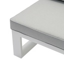 Modulo dos plazas Niland brazo derecho alu blanco y cojineria gris claro.