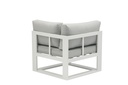 Modulo rincon Niland alu blanco y cojineria gris claro.