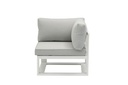 Modulo rincon Niland alu blanco y cojineria gris claro.