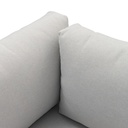 Modulo rincon Niland alu blanco y cojineria gris claro.