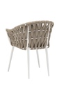 Sillon meridian aluminio blanco cuerda greige y textil greige