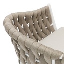 Sillon meridian aluminio blanco cuerda greige y textil greige