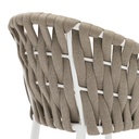 Sillon meridian aluminio blanco cuerda greige y textil greige