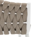 Sillon meridian aluminio blanco cuerda greige y textil greige