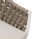 Sillon meridian aluminio blanco cuerda greige y textil greige