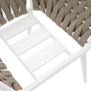 Sillon meridian aluminio blanco cuerda greige y textil greige