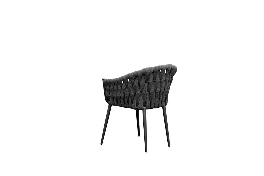 Sillon meridian aluminio antracita cuerda antracita y cojin gris  medio