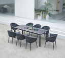 Sillon meridian aluminio antracita cuerda antracita y cojin gris  medio