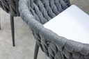 Sillon meridian aluminio antracita cuerda antracita y cojin gris  medio