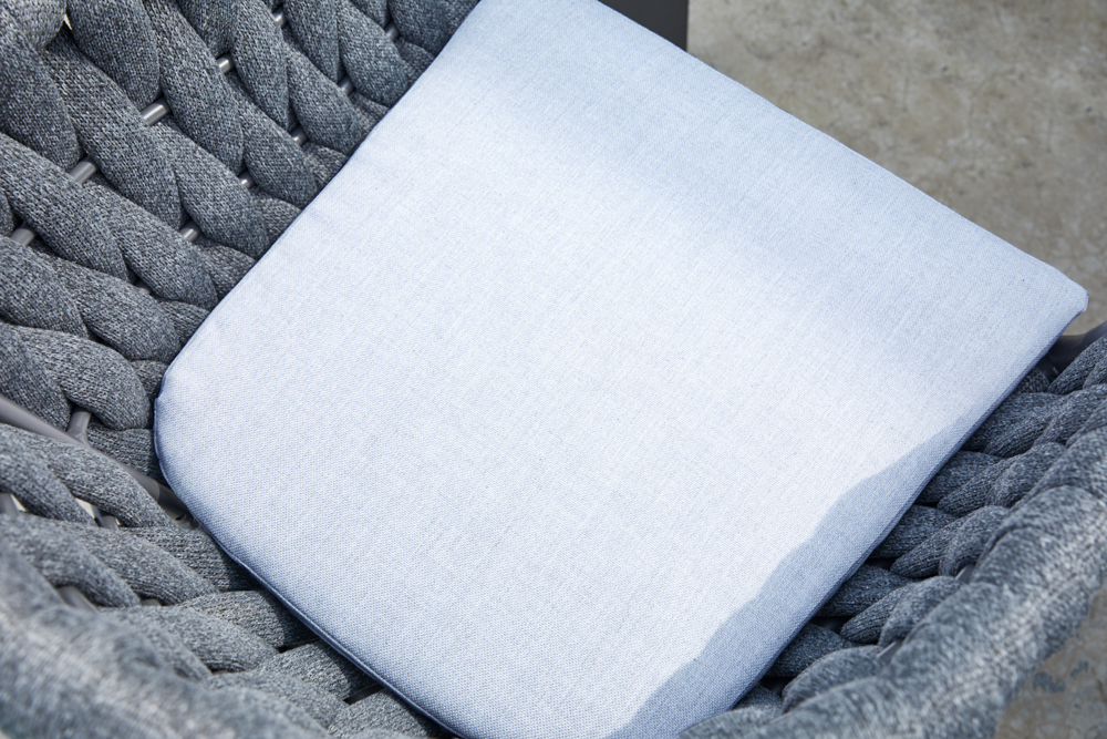 Sillon meridian aluminio antracita cuerda antracita y cojin gris  medio