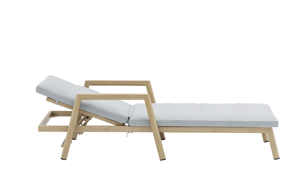 Tumbona Harmony aluminio efecto madera.