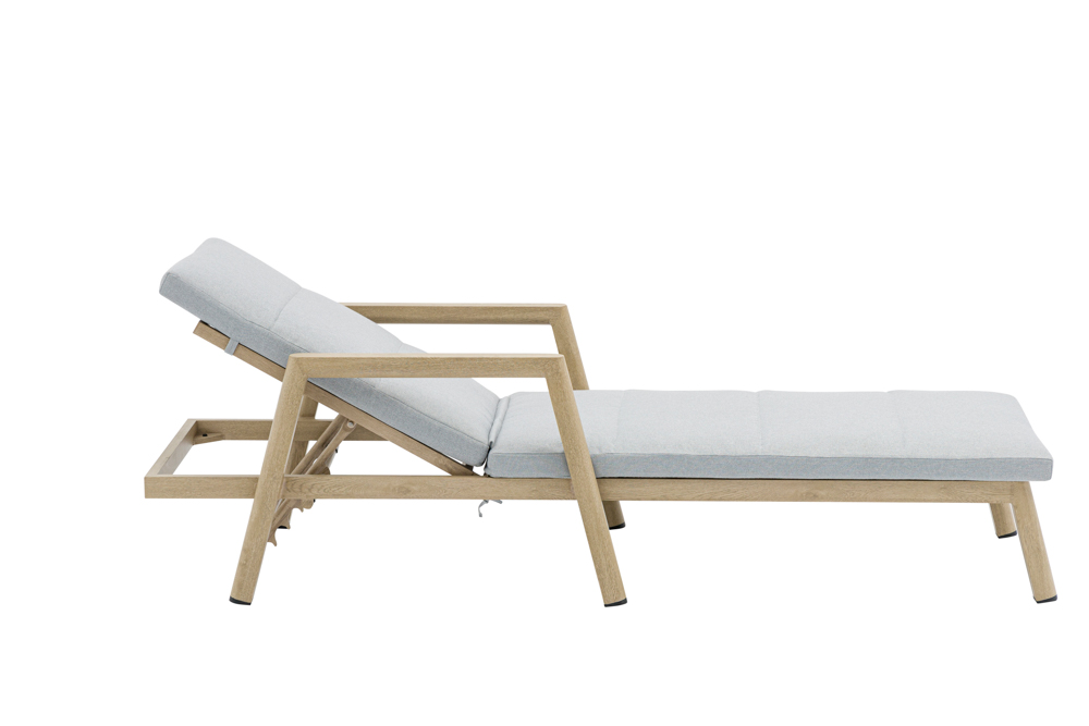 Tumbona Harmony aluminio efecto madera.