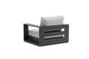 Sofa 1 plaza Ione aluminio antracita y textil gris medio 