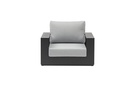 Sofa 1 plaza Ione aluminio antracita y textil gris medio 