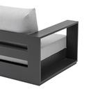 Sofa 1 plaza Ione aluminio antracita y textil gris medio 