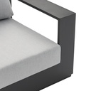 Sofa 1 plaza Ione aluminio antracita y textil gris medio 