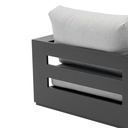 Sofa 1 plaza Ione aluminio antracita y textil gris medio 