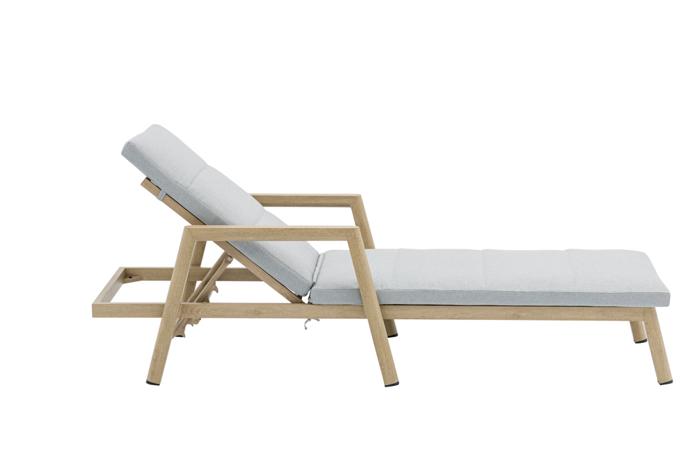 Tumbona Harmony aluminio efecto madera.