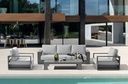 Sofa 1 plaza Ione aluminio antracita y textil gris medio 