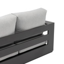 Sofa 3 plazas Ione aluminio antracita y textil gris medio 