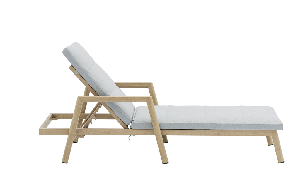 Tumbona Harmony aluminio efecto madera.