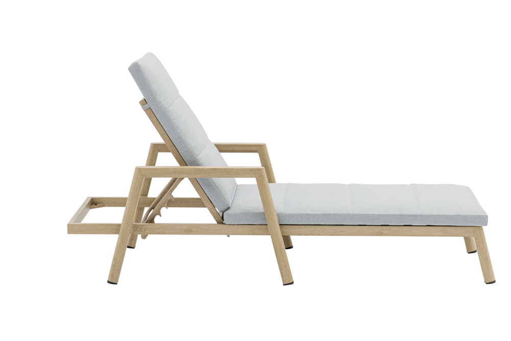 Tumbona Harmony aluminio efecto madera.