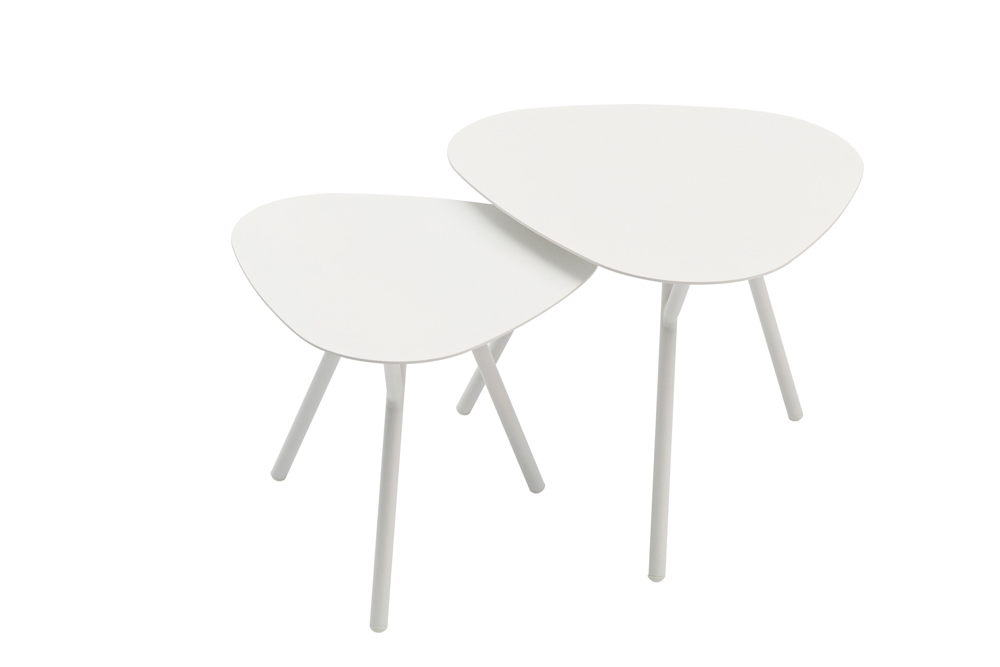 Mesa auxiliar Galt diam.50 aluminio blanco