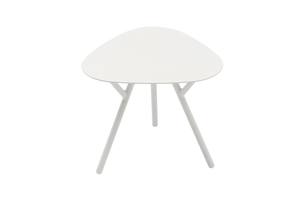 Mesa auxiliar Galt diam.50 aluminio blanco