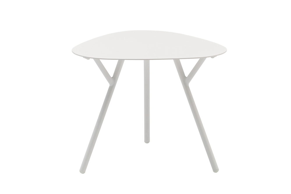 Mesa auxiliar Galt diam.60 aluminio blanco