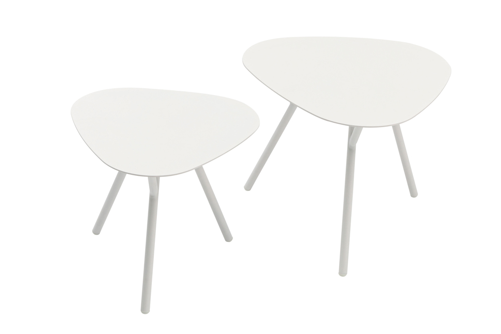 Mesa auxiliar Galt diam.60 aluminio blanco