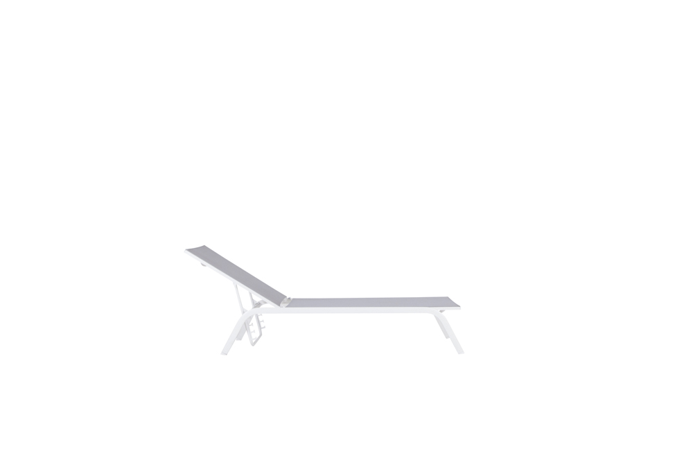 Tumbona Galt aluminio blanco y textilene gris claro