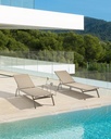 Tumbona Galt aluminio taupe y textilene taupe