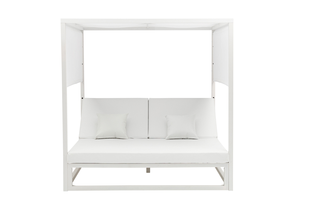 Daybed Edna Aluminio y tejido nautico blanco