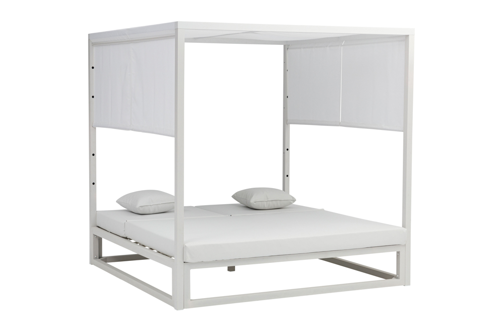 Daybed Edna Aluminio y tejido nautico blanco