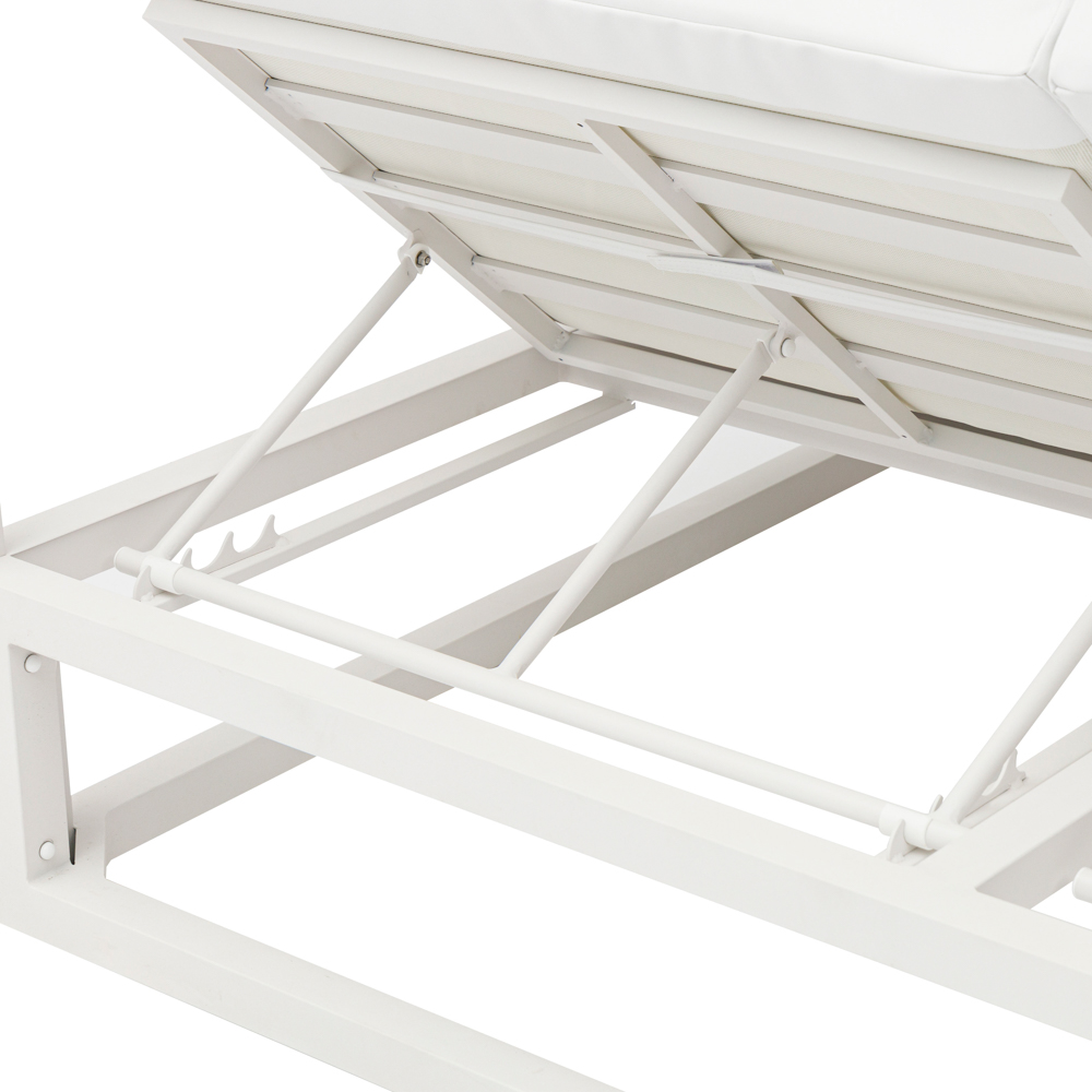 Daybed Edna Aluminio y tejido nautico blanco