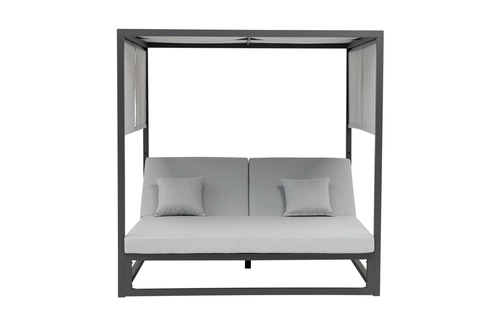 Daybed Edna Aluminio Antracita  y textil gris  medio