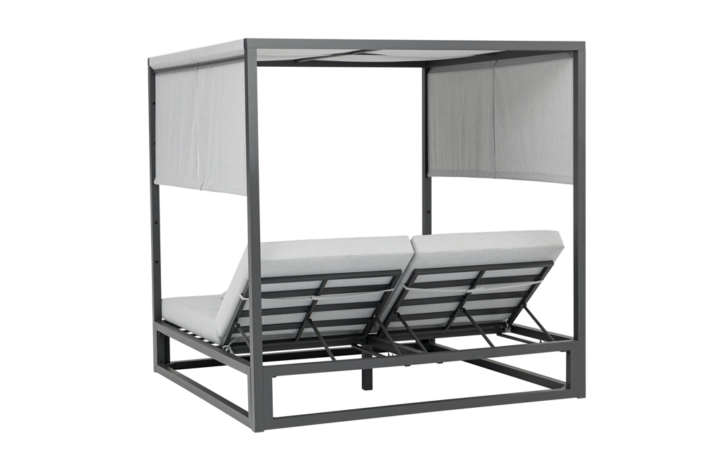 Daybed Edna Aluminio Antracita  y textil gris  medio