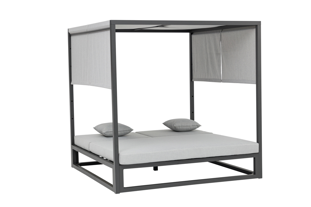 Daybed Edna Aluminio Antracita  y textil gris  medio