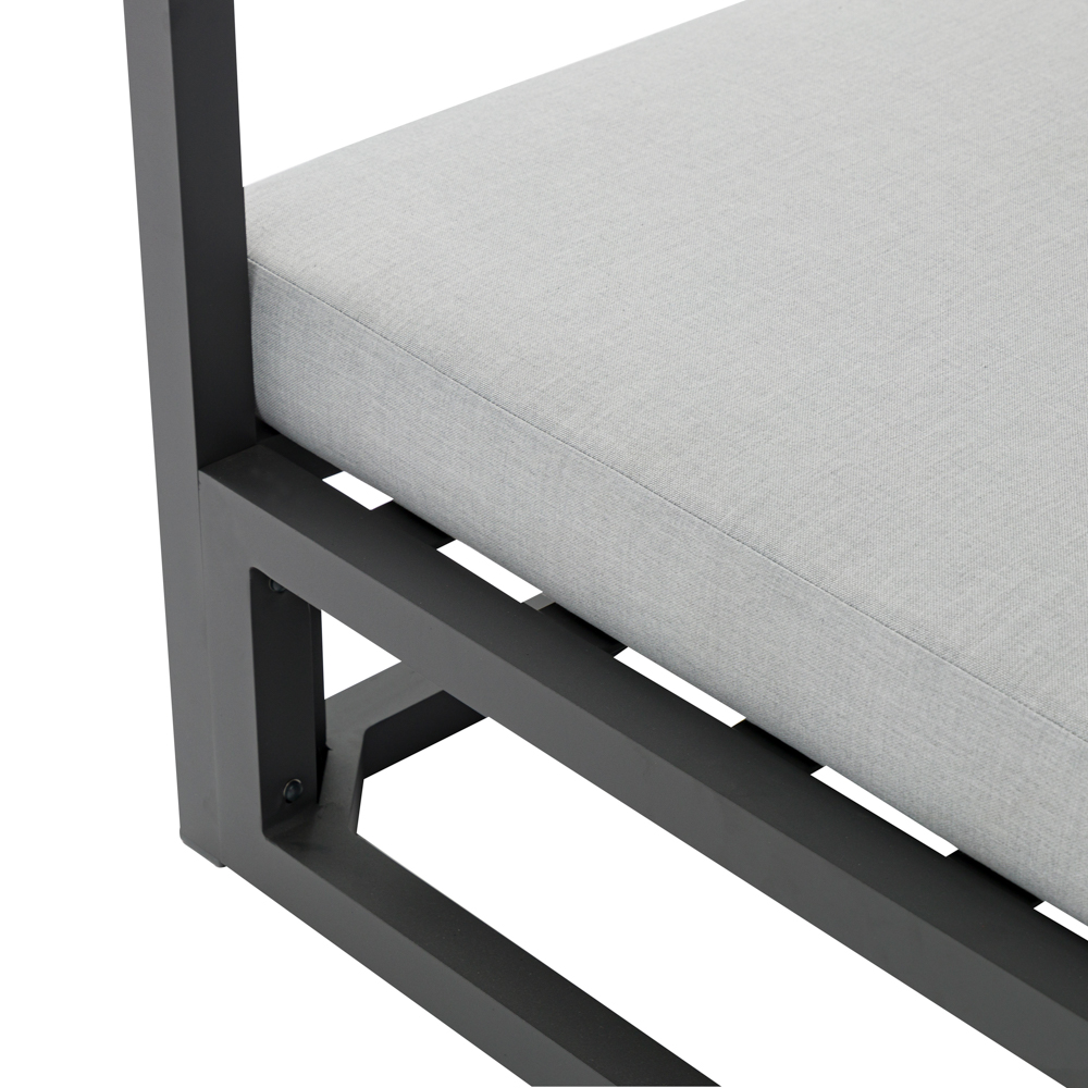 Daybed Edna Aluminio Antracita  y textil gris  medio